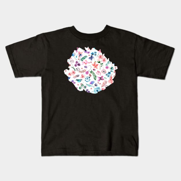 Wild Nature Plants Kids T-Shirt by ninoladesign